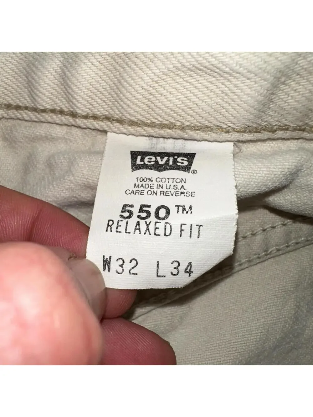 Levis 550 Vintage 90s USA Red Tab Jeans 32x34 White Wash 501 Act 30x32